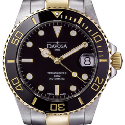 Ternos Medium Automatic 200m Swiss-Made Black Gold Men's Diver Watch 16619750 Diver Davosa USA Official Distributor. Prices are Final. Tax & duties included.