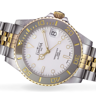 Ternos Medium Automatic Swiss-Made White Gold Diver Watch 16619702 Diver Davosa USA Official Distributor. Prices are Final. Tax & duties included.
