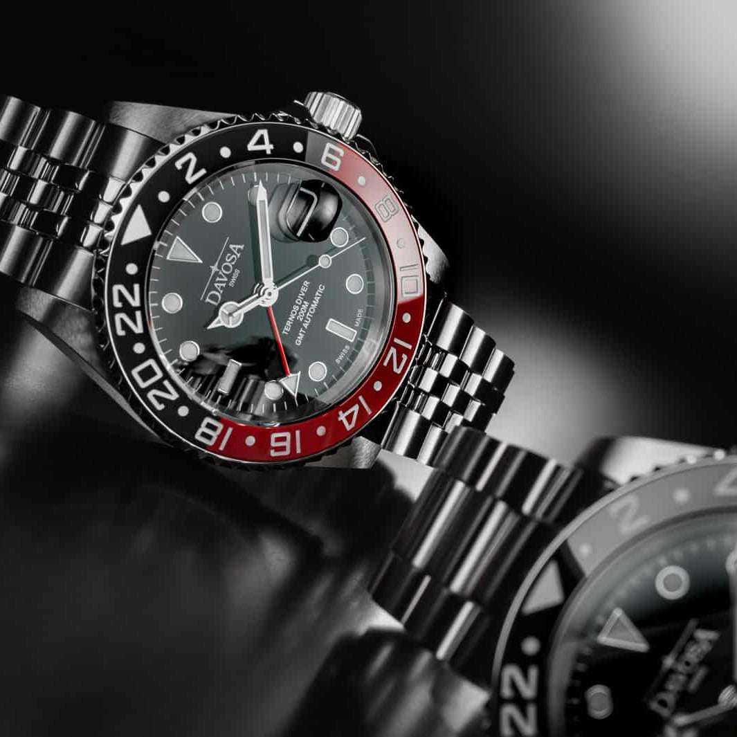 Ternos Ceramic Automatic GMT Black Red Diving Watch 16159009 Diver Davosa USA Official Distributor. Prices are Final. Tax & duties included.