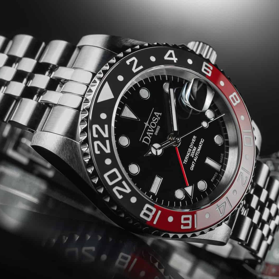 Ternos Ceramic Automatic GMT Black Red Diving Watch 16159009 Diver Davosa USA Official Distributor. Prices are Final. Tax & duties included.