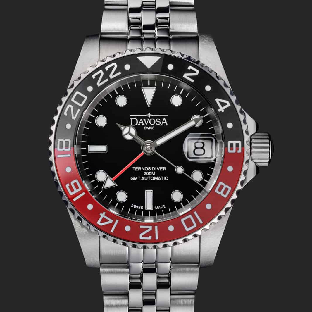 Ternos Ceramic Automatic GMT Black Red Diving Watch 16159009 Diver Davosa USA Official Distributor. Prices are Final. Tax & duties included.