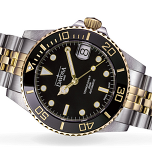 Ternos Medium Automatic Swiss-Made Black Gold Diver Watch 16619705 Diver Davosa USA Official Distributor. Prices are Final. Tax & duties included.