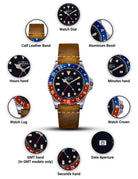 Vintage Quartz 100m Red Blue Men's Diver Watch 16250095 Watches Davosa USA Official Distributor. Prices are Final. Tax & duties included.