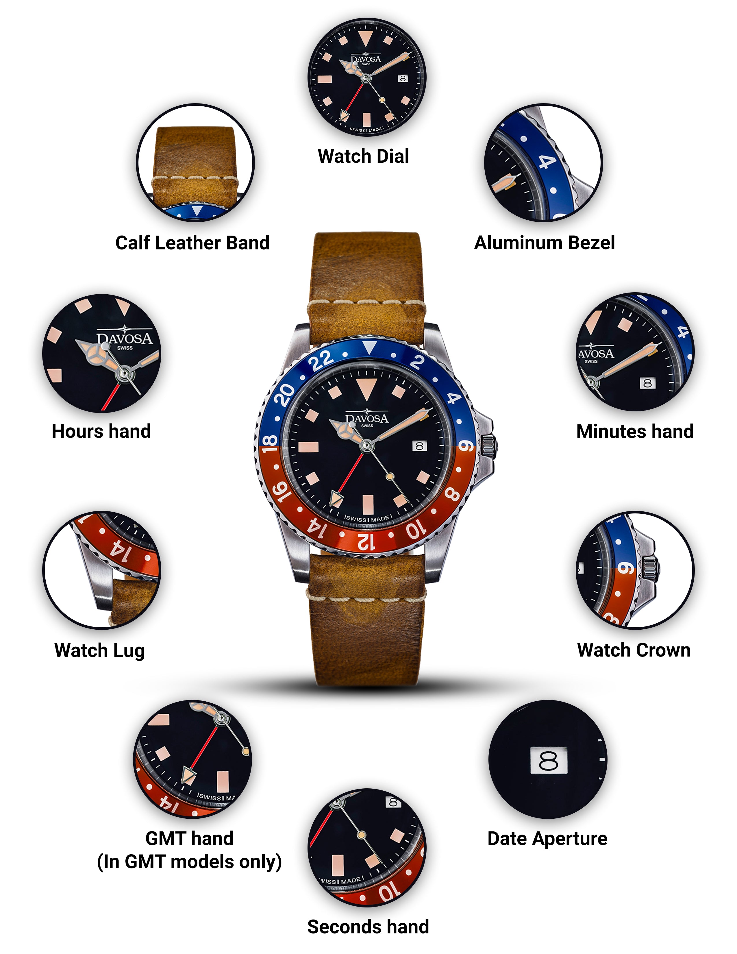 Vintage Quartz 100m Red Blue Men's Diver Watch 16250095 Watches Davosa USA Official Distributor. Prices are Final. Tax & duties included.