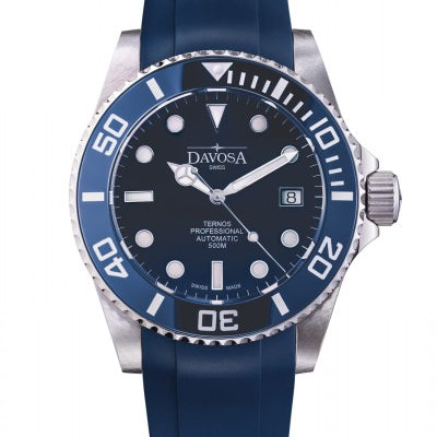 Davosa Swiss Original Ternos Professional Blue Rubber Band 22mm 169.559.45 Straps Davosa USA Official Distributor. Prices are Final. Tax & duties included.