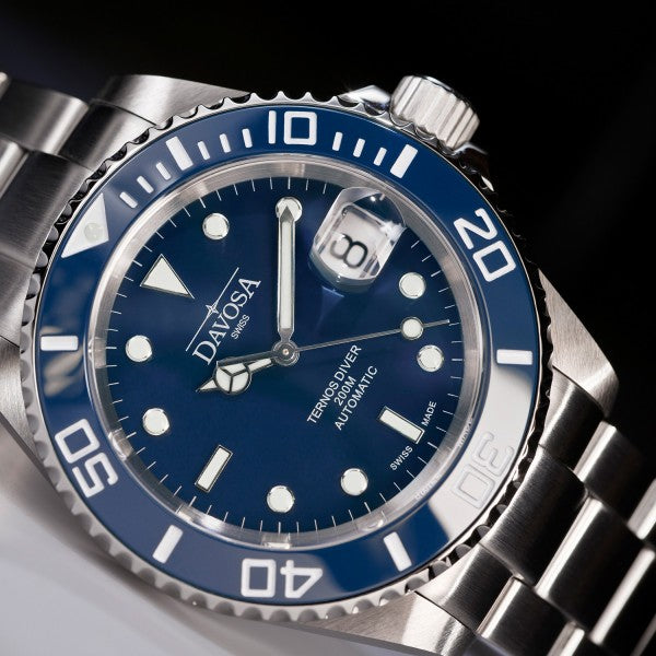 Ternos Ceramic Automatic 200m Blue Diving Watch 16155504 Diver Davosa USA Official Distributor. Prices are Final. Tax & duties included.
