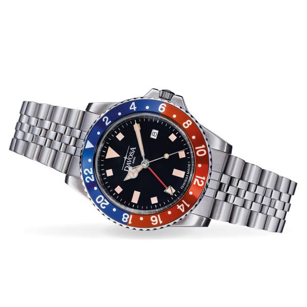 Vintage Quartz 100m Red Blue Unisex Diver Watch 16350090 GMT Davosa USA Official Distributor. Prices are Final. Tax & duties included.