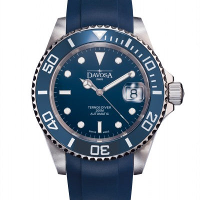 Davosa Swiss Original Ternos Ceramic Blue Rubber Band 20mm 169.555.45 Straps Davosa USA Official Distributor. Prices are Final. Tax & duties included.