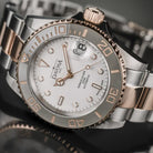 Ternos Ceramic Automatic Swiss-Made White Rose Gold Diving Watch 16155563 Diver Davosa USA Official Distributor. Prices are Final. Tax & duties included.