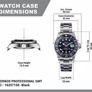 Ternos Professional Automatic 200m GMT Black Diving Watch 16157150 GMT Davosa USA Official Distributor. Prices are Final. Tax & duties included.
