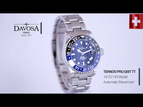Ternos Professional Automatic 200m GMT Black Blue Diving Watch 16157145 GMT Davosa USA Official Distributor. Prices are Final. Tax & duties included.
