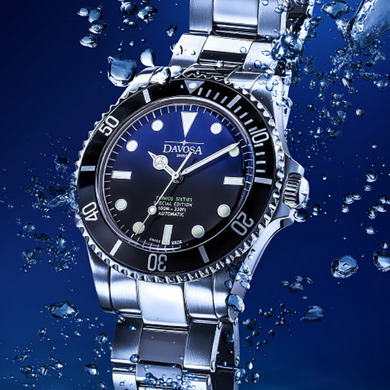 Ternos Sixties Seahorse Swiss-Made 40mm Faded Blue Sapphire Crystal Unisex Wristwatch 16152590 Special US Edition 100 units only Diver Davosa USA Official Distributor. Prices are Final. Tax & duties included.