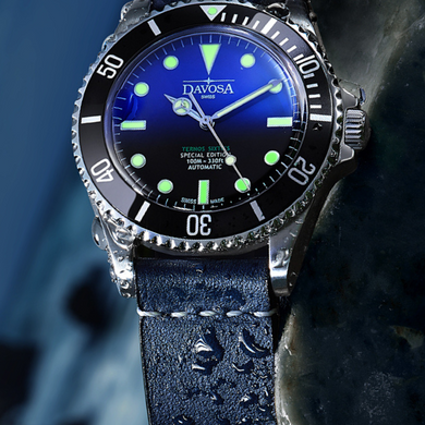Ternos Sixties Seahorse Swiss-Made 40mm Faded Blue Sapphire Crystal Unisex Wristwatch 16152590 Special US Edition 100 units only Diver Davosa USA Official Distributor. Prices are Final. Tax & duties included.