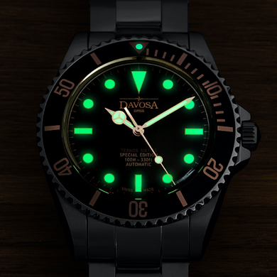 Ternos Sixties Seahorse Swiss-Made 40mm Golden touch Sapphire Crystal Unisex Wristwatch 16152591 Special US Edition 100 units only Diver Davosa USA Official Distributor. Prices are Final. Tax & duties included.