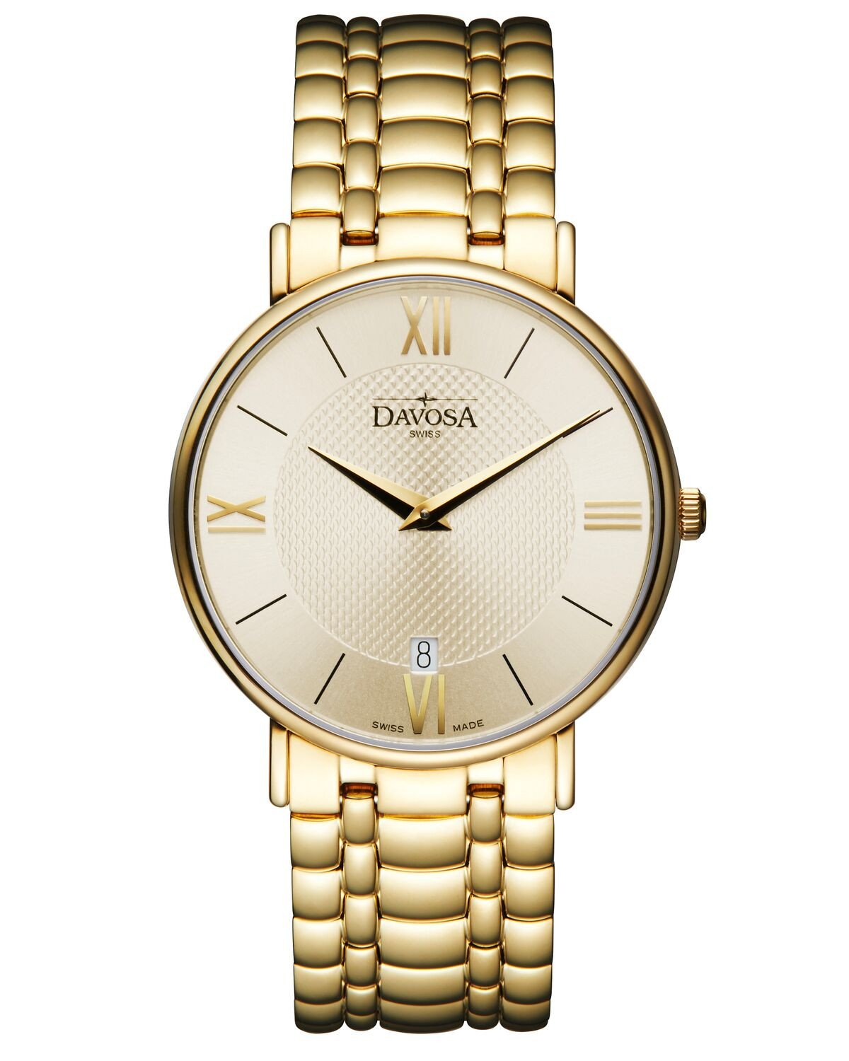 Pianos II Quartz PVD Champagne Guilloche Gold-Tone Executive Watch 16347835 Executive Davosa USA Official Distributor. Prices are Final. Tax & duties included.   