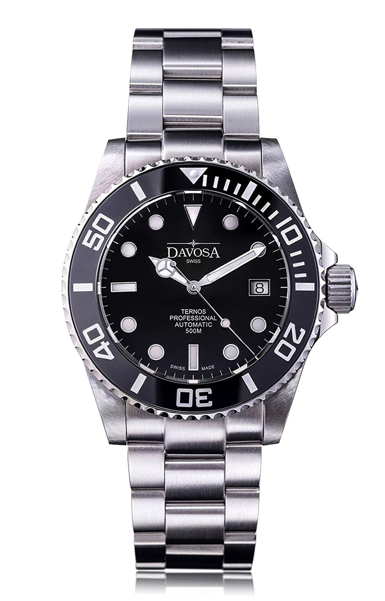 Ternos Professional Automatic 500m Black Diving Watch 16155950 Diver Davosa USA Official Distributor. Prices are Final. Tax & duties included.   