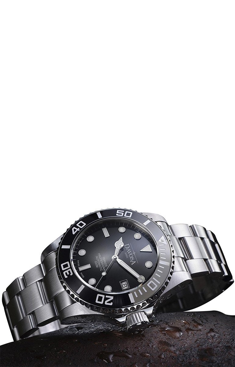 Ternos Professional Automatic 500m Black Gray Diving Watch 16155995 Diver Davosa USA Official Distributor. Prices are Final. Tax & duties included.   