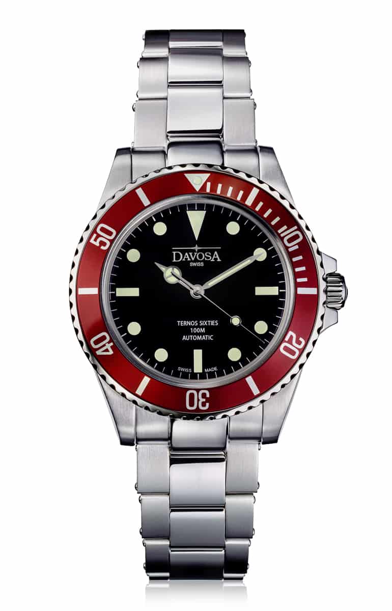 Ternos Sixties Automatic 100m Black Burgundy Diving Watch 16152560 Diver Davosa USA Official Distributor. Prices are Final. Tax & duties included.   