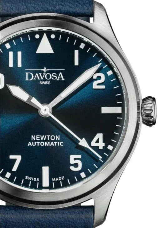 Newton Automatic 40mm Blue Blue Pilot Watch 16153045 Pilot Davosa USA Official Distributor. Prices are Final. Tax & duties included.   