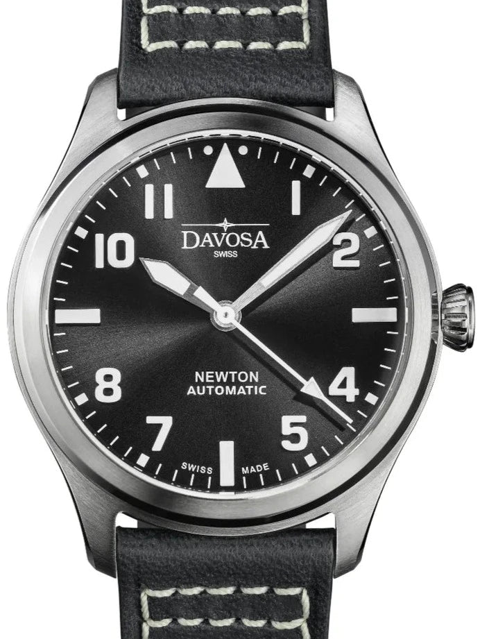 Newton Automatic 40mm Black Black Pilot Watch 16153055 Pilot Davosa USA Official Distributor. Prices are Final. Tax & duties included.   