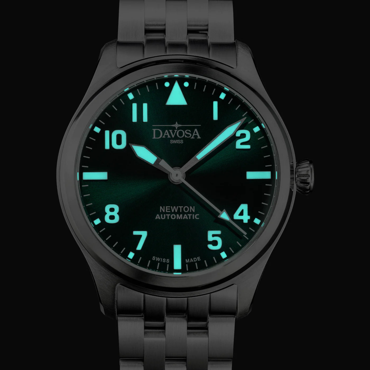 Newton Automatic 40mm Green Pilot Watch 16153070 Pilot Davosa USA Official Distributor. Prices are Final. Tax & duties included.   