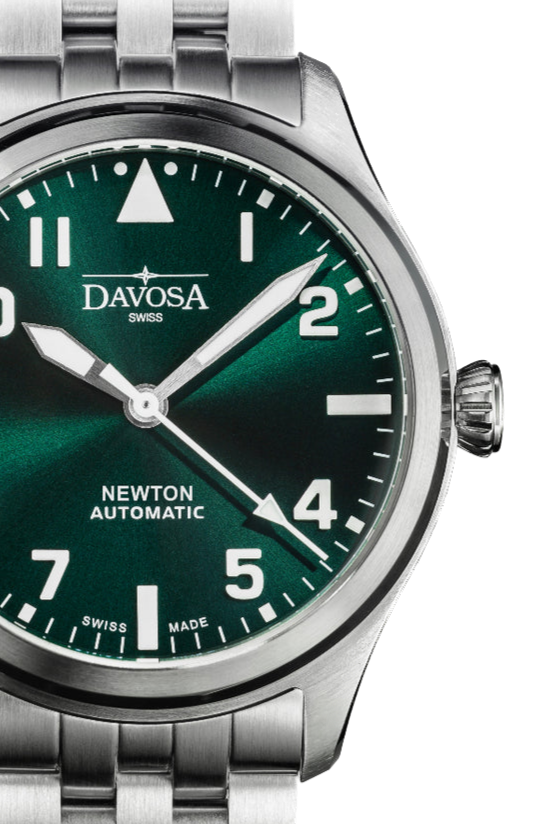 Newton Automatic 40mm Green Pilot Watch 16153070 Pilot Davosa USA Official Distributor. Prices are Final. Tax & duties included.   