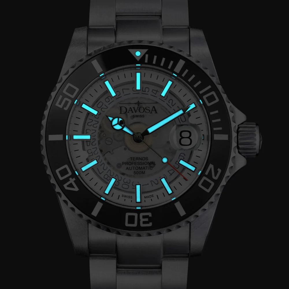 Ternos Professional Auto Nebulous 500m White Diving Watch 16153510 Diver Davosa USA Official Distributor. Prices are Final. Tax & duties included.