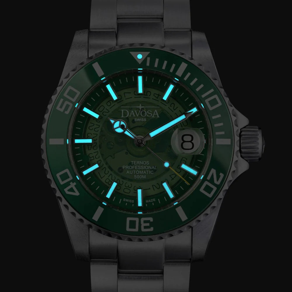 Ternos Professional Auto Nebulous 500m Green Diving Watch 16153570 Diver Davosa USA Official Distributor. Prices are Final. Tax & duties included.   