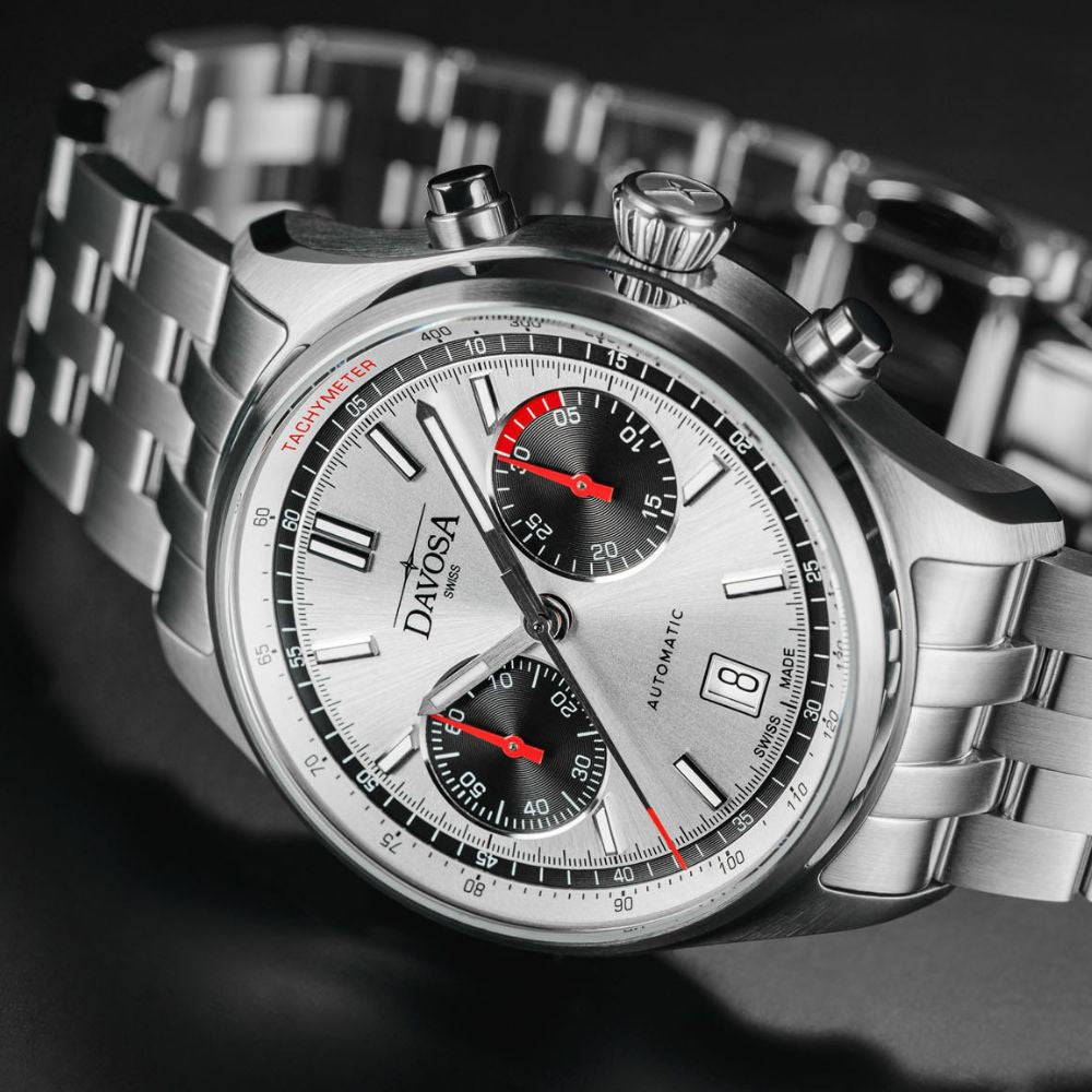 Newton Automatic Chronograph Silver Pilot Rally Watch 16153610 Limited Edition Pilot Davosa USA Official Distributor. Prices are Final. Tax & duties included.   