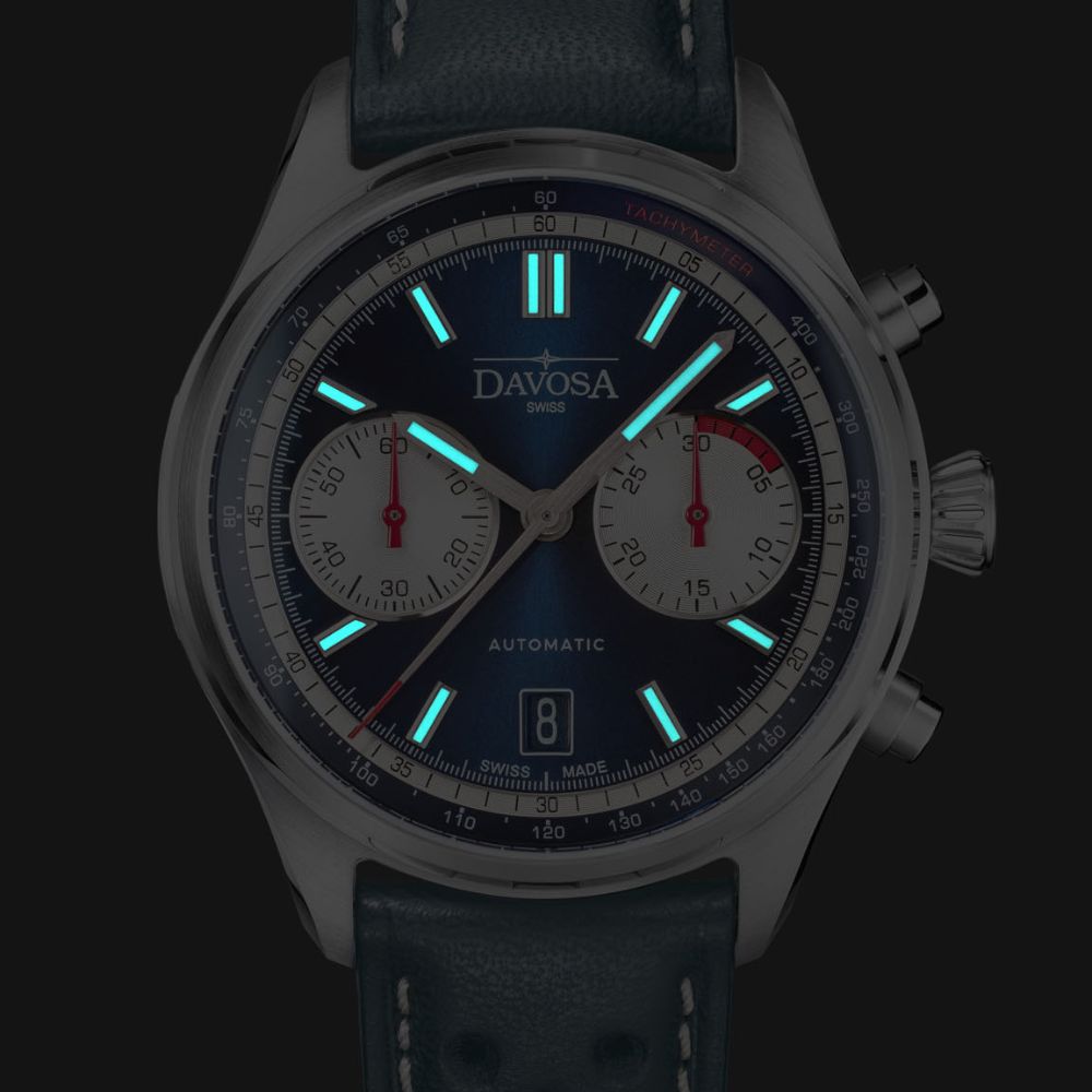 Newton Automatic Chronograph Blue Blue Pilot Rally Watch 16153645 Limited Edition Pilot Davosa USA Official Distributor. Prices are Final. Tax & duties included.   