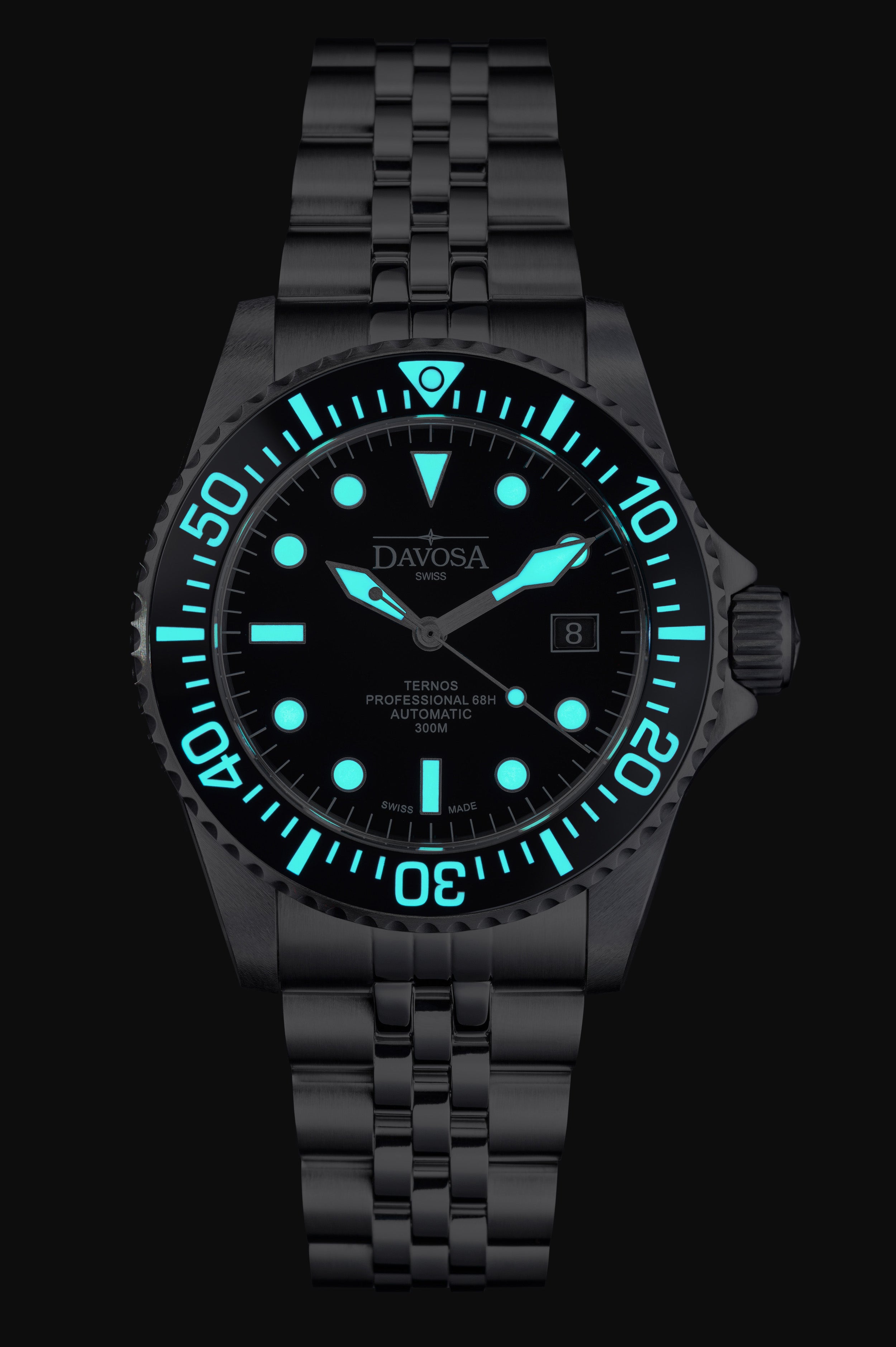 Ternos Professional 68h Automatic 300m Black Diving Watch 16153805 Pentalink Diver Davosa USA Official Distributor. Prices are Final. Tax & duties included.