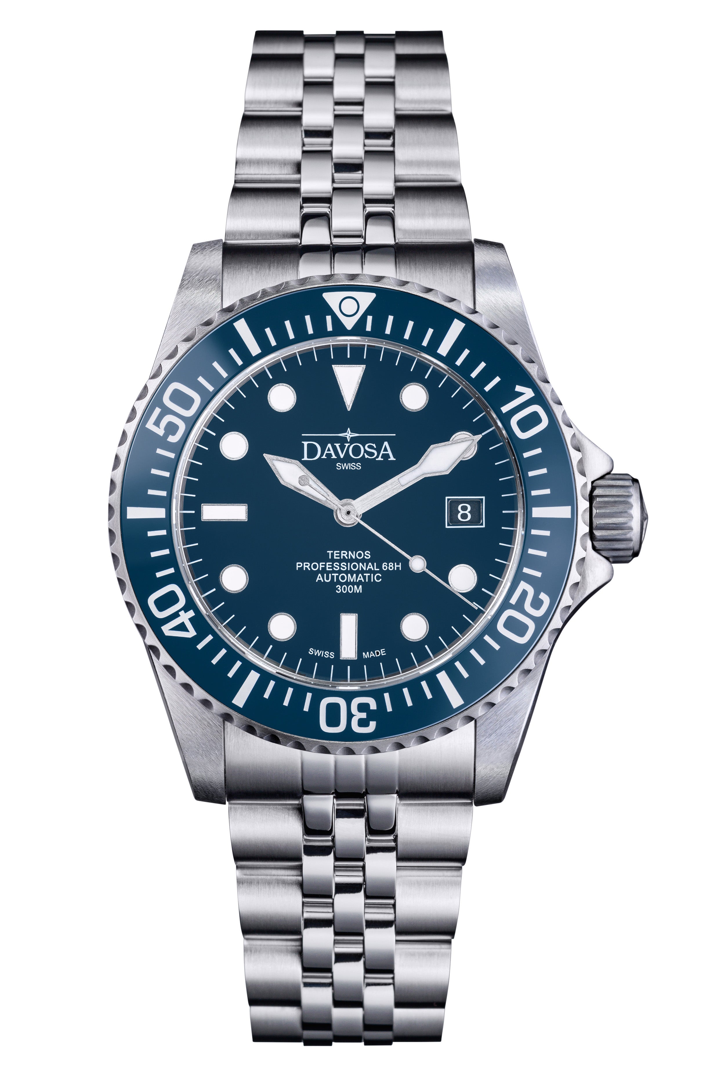 Ternos Professional 68h Automatic 300m Blue on Blue face Diving Watch 16153809 Pentalink Diver Davosa USA Official Distributor. Prices are Final. Tax & duties included.