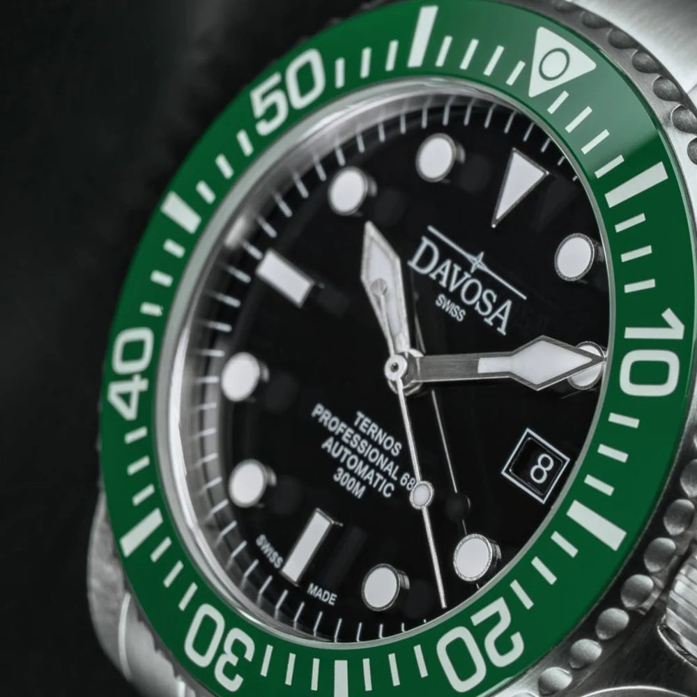 Ternos Professional 68h Automatic 300m Green Black Diving Watch 16153807 Diver Davosa USA Official Distributor. Prices are Final. Tax & duties included.