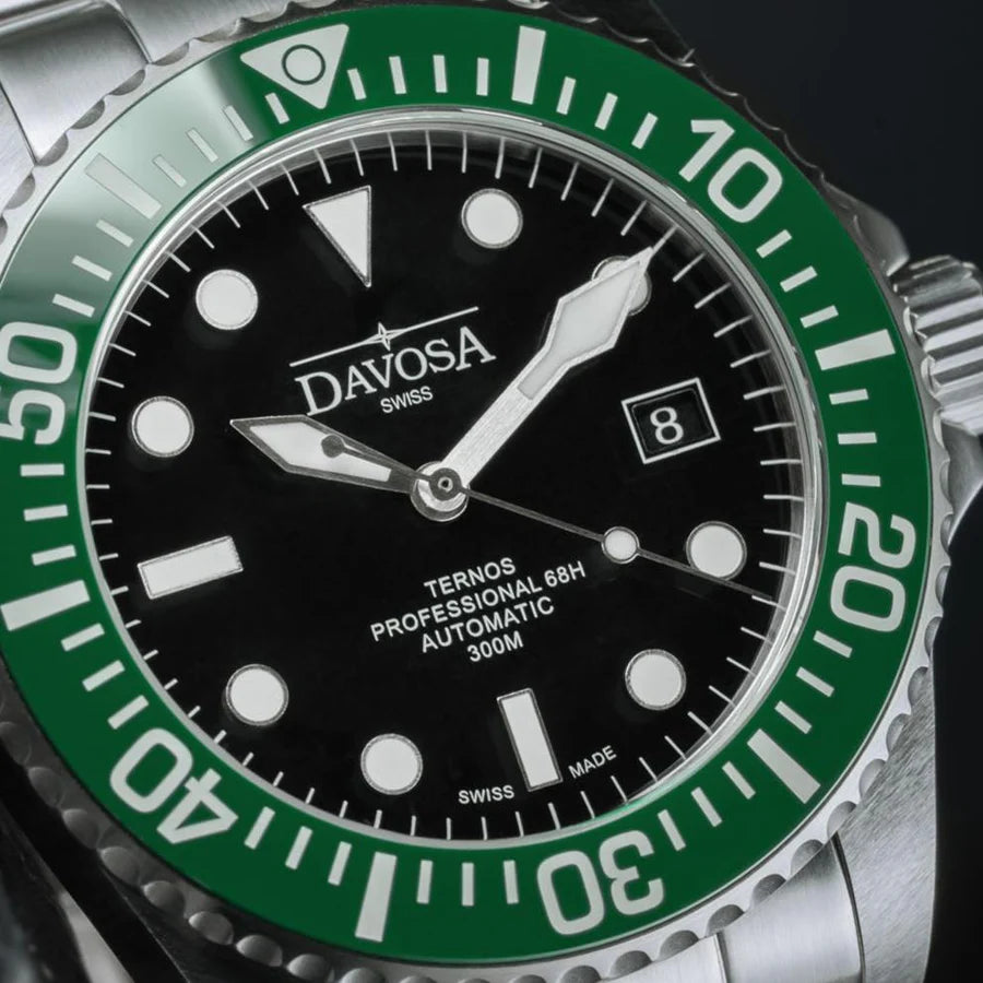 Ternos Professional 68h Automatic 300m Green Black Diving Watch 16153807 Diver Davosa USA Official Distributor. Prices are Final. Tax & duties included.
