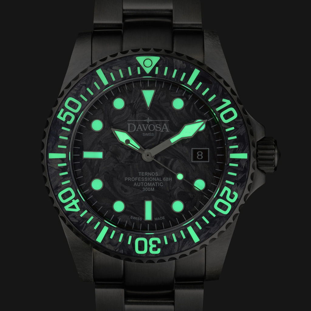 Ternos Professional 68h Carbon 300m Diving Watch 16153950 Limited Edition Diver Davosa USA Official Distributor. Prices are Final. Tax & duties included.   