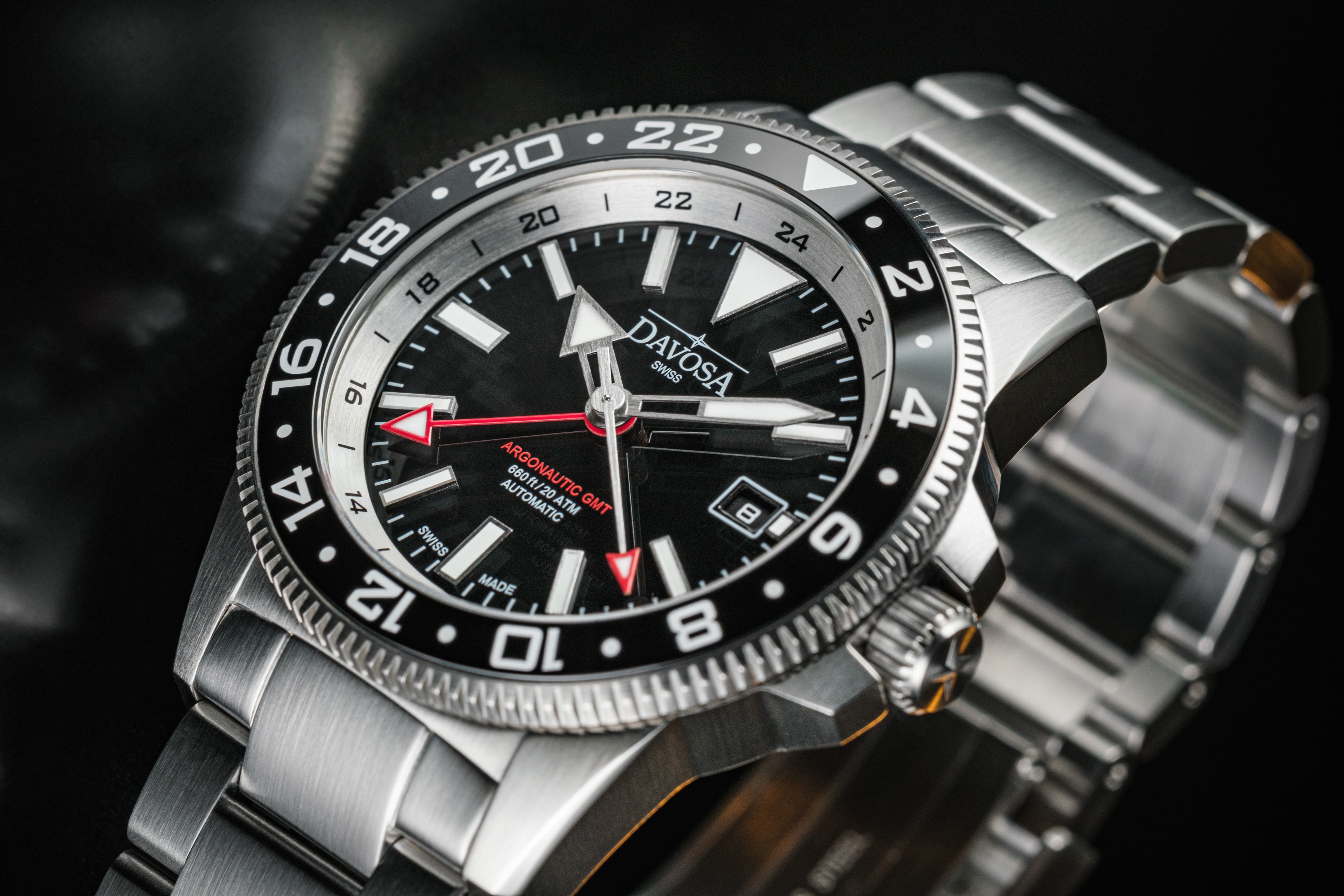 DAVOSA Argonautic World Traveller | Black GMT Watch | 161.542.50 GMT Davosa USA