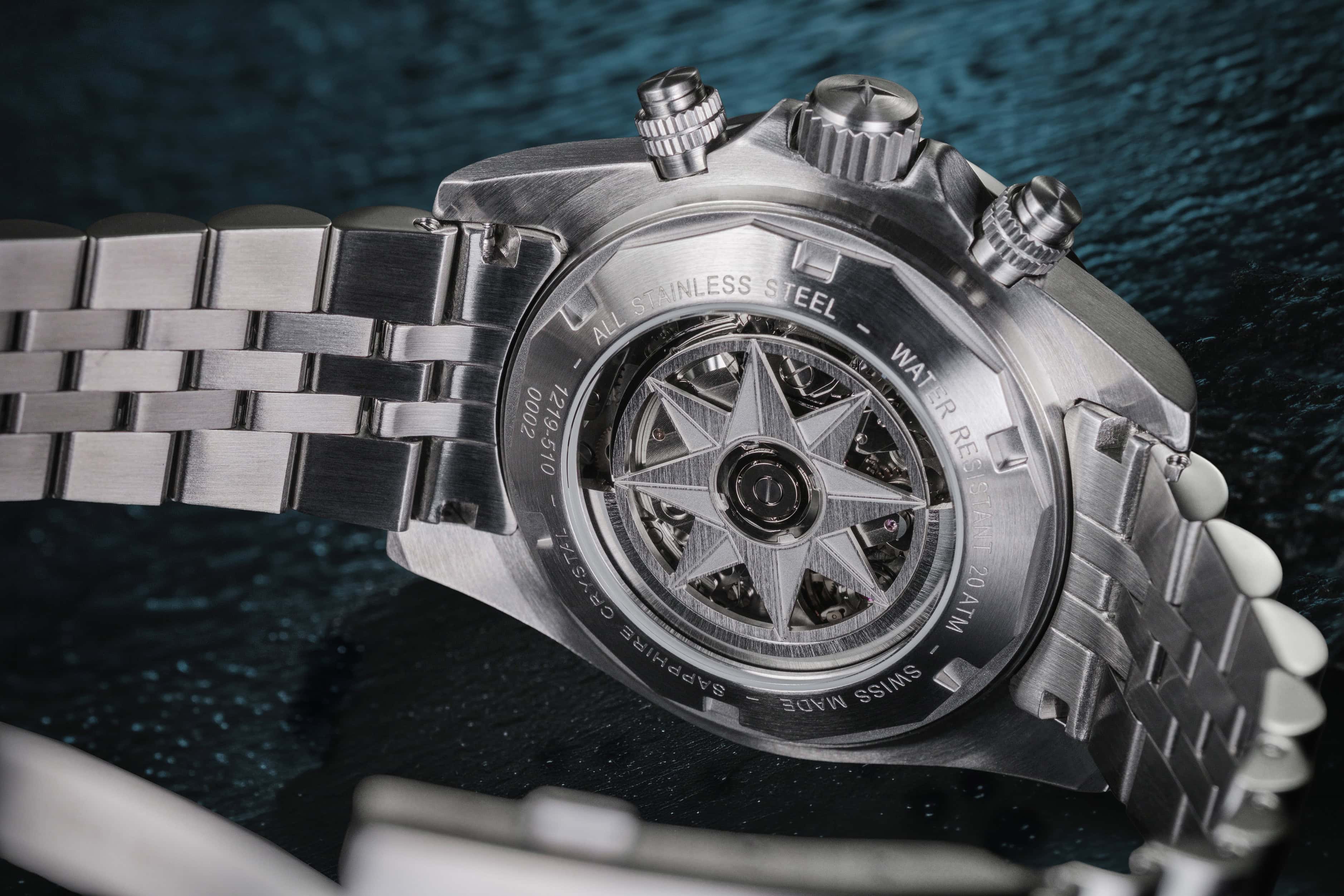 Ternos Professional Chronograph in White Dial with PentaLink Bracelet Ref. 161.543.02 Chronograph Davosa USA Official Distributor. Prices are Final. Tax & duties included.