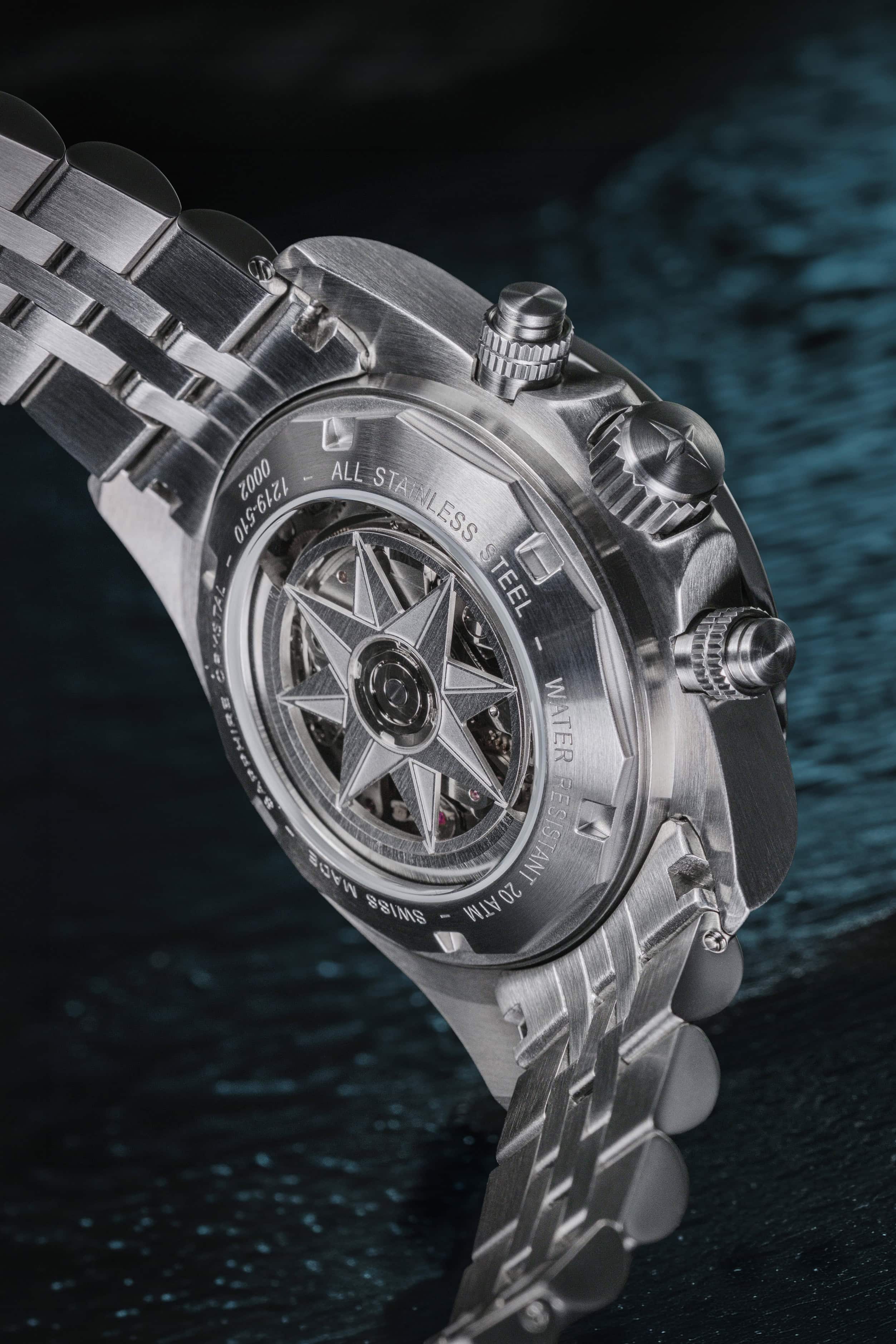 Ternos Professional Chronograph in Black Dial with PentaLink Bracelet Ref. 161.543.05 Chronograph Davosa USA Official Distributor. Prices are Final. Tax & duties included.