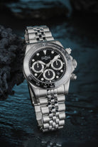 Ternos Professional Chronograph in Black Dial with PentaLink Bracelet Ref. 161.543.05 Chronograph Davosa USA Official Distributor. Prices are Final. Tax & duties included.