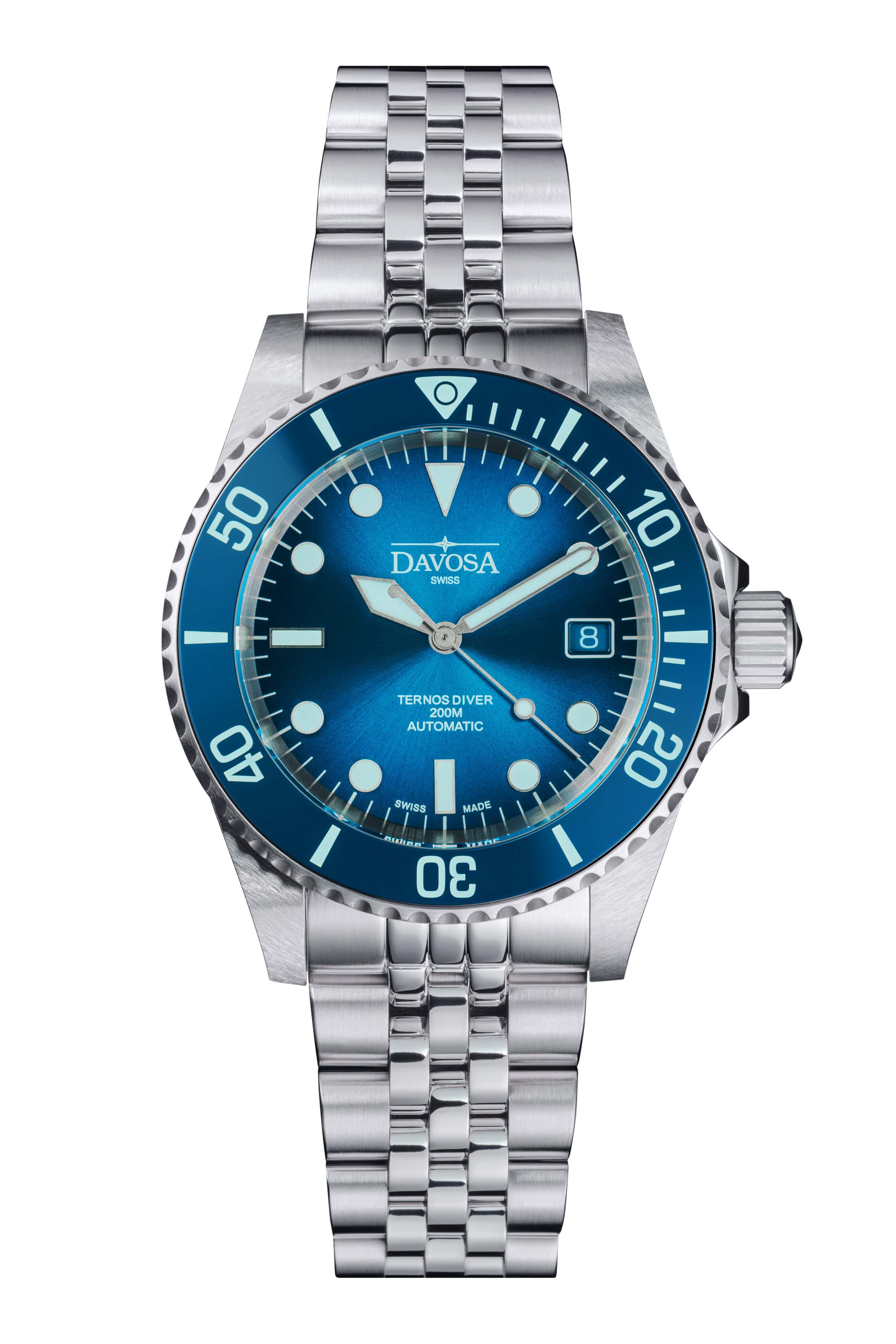 Ternos Diver "Blue Lagoon" Special Edition Automatic 40mm - Only 200 Pieces Worldwide - 161.554.04 with Pentalink Watches Davosa USA Official Distributor. Prices are Final. Tax & duties included.
