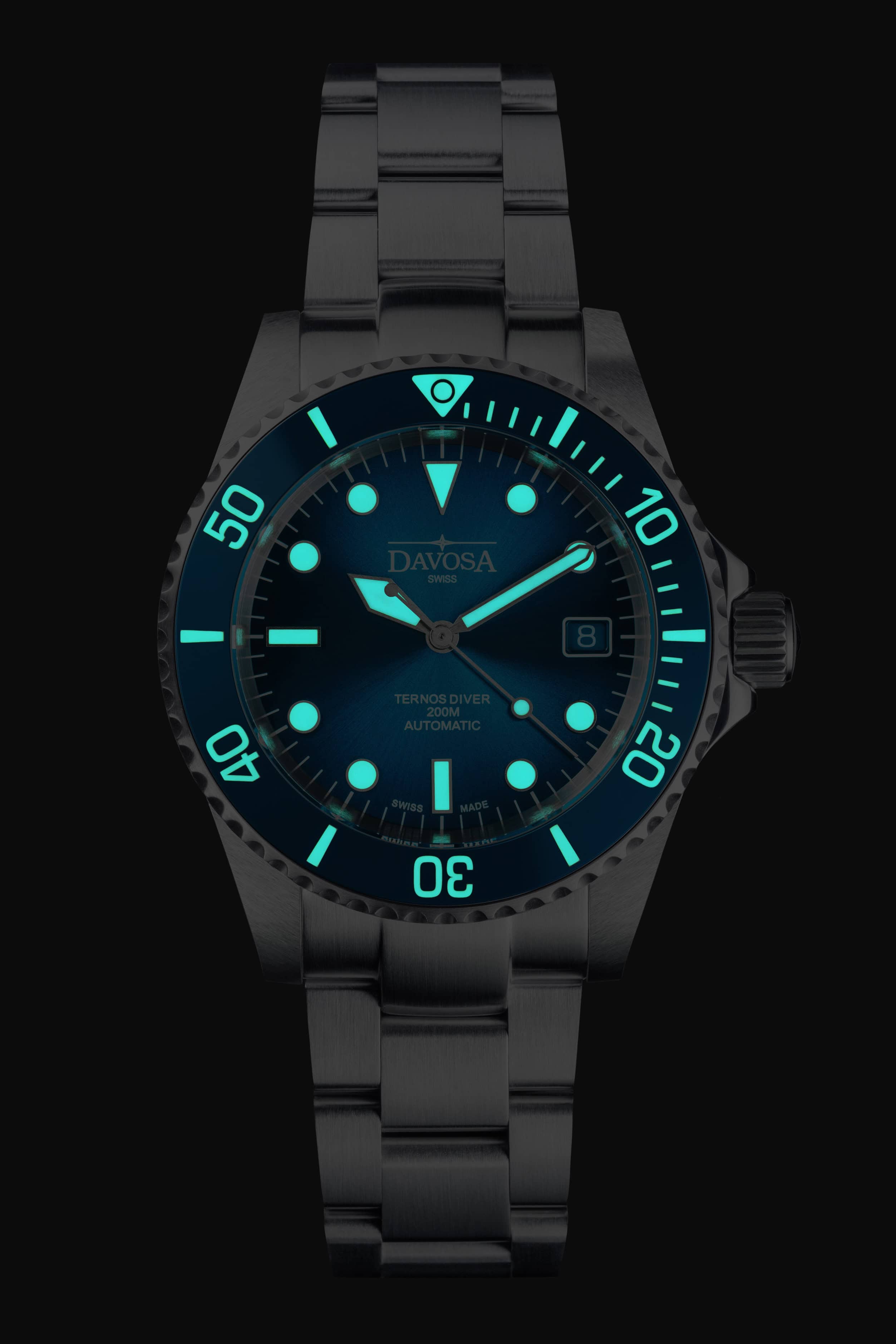 Ternos Diver "Blue Lagoon" Special Edition Automatic 40mm - Only 200 Pieces Worldwide - 161.554.40 with Trialink Watches Davosa USA Official Distributor. Prices are Final. Tax & duties included.