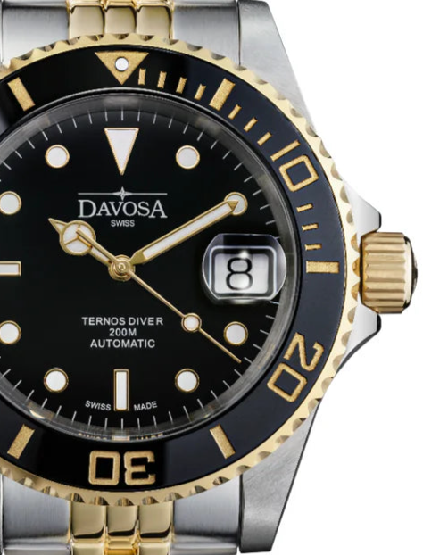 Ternos Ceramic Automatic Swiss-Made PVD Gold Diver Watch 16155503 Diver Davosa USA Official Distributor. Prices are Final. Tax & duties included.   