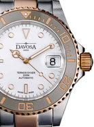 Ternos Ceramic Automatic Swiss-Made White Rose Gold Diving Watch 16155563 Diver Davosa USA Official Distributor. Prices are Final. Tax & duties included.   