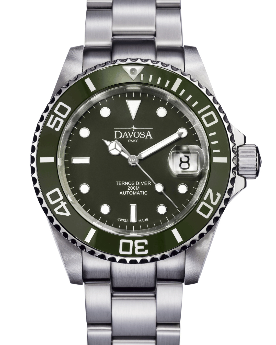 Ternos Ceramic Automatic 200m Green Diving Watch 16155570 Diver Davosa USA Official Distributor. Prices are Final. Tax & duties included.