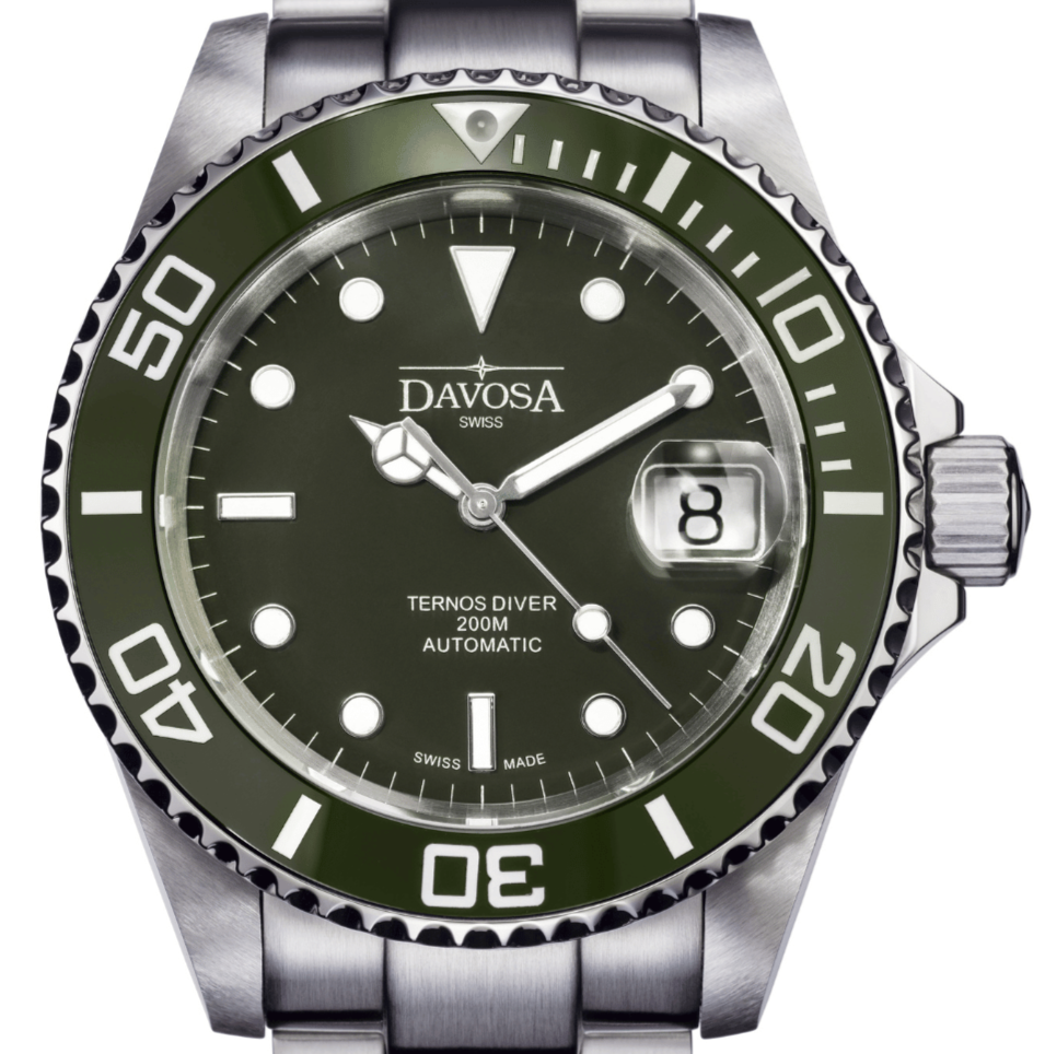 Ternos Ceramic Automatic 200m Green Diving Watch 16155570 Diver Davosa USA Official Distributor. Prices are Final. Tax & duties included. 40mm Green TriaLink