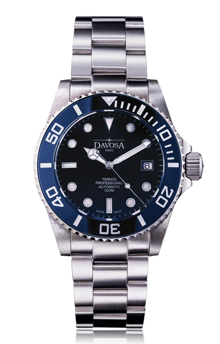 Ternos Professional Automatic 500m Dark Blue Diving Watch 16155940 Diver Davosa USA Official Distributor. Prices are Final. Tax & duties included.   