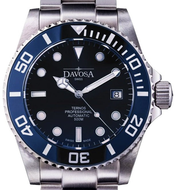 Ternos Professional Automatic 500m Dark Blue Diving Watch 16155940 Diver Davosa USA Official Distributor. Prices are Final. Tax & duties included. 42mm Navy TriaLink