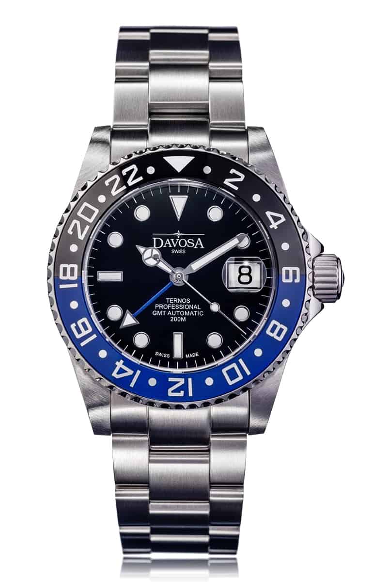 Ternos Professional Automatic 200m GMT Black Blue Diving Watch 16157145 GMT Davosa USA Official Distributor. Prices are Final. Tax & duties included.   