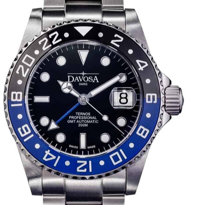 Ternos Professional Automatic 200m GMT Black Blue Diving Watch 16157145 GMT Davosa USA Official Distributor. Prices are Final. Tax & duties included. 42mm Batman TriaLink