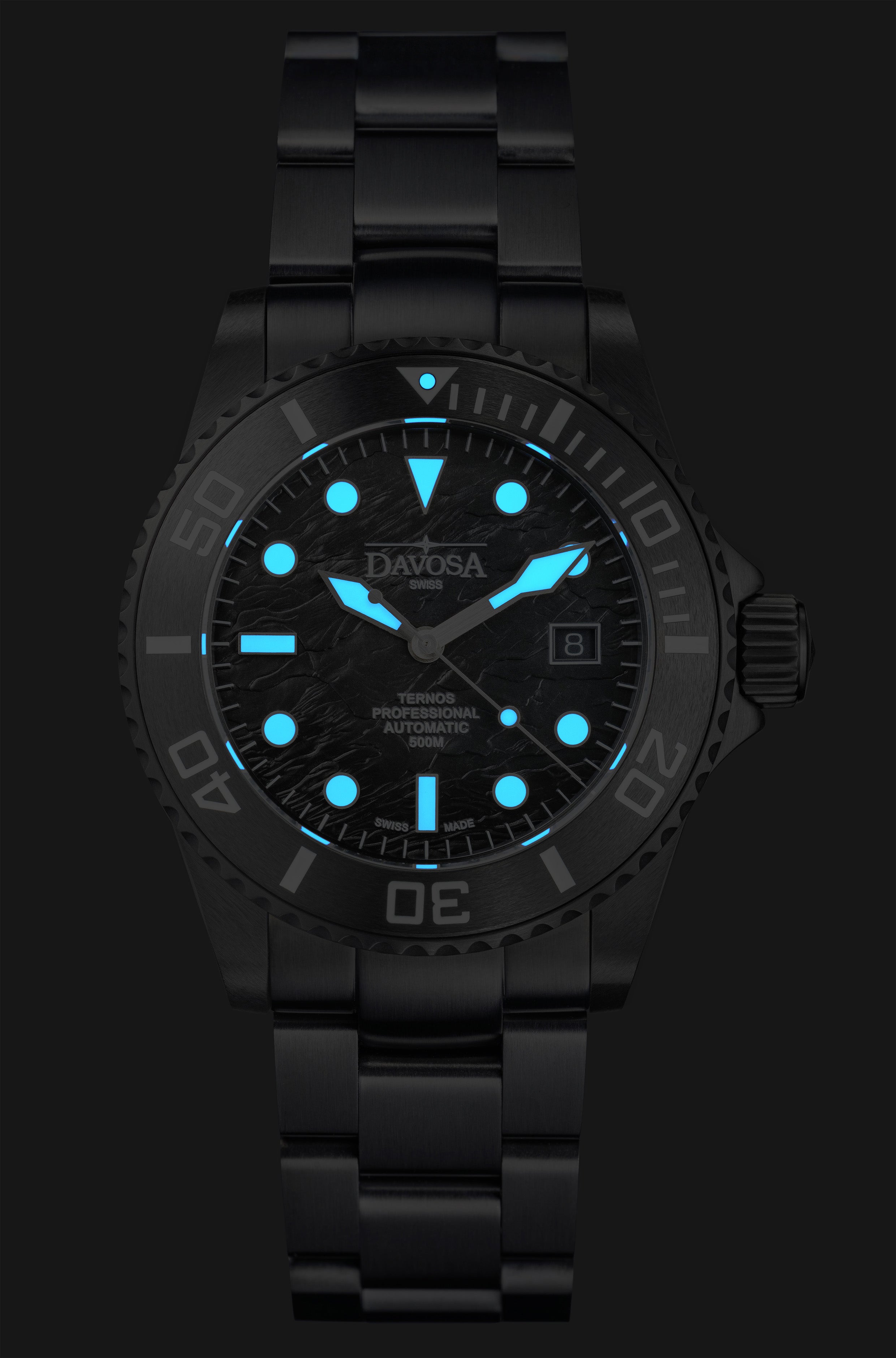 Ternos Professional Black Rock Limited Edition Metal Trialink Bracelet Version Diver Davosa USA Official Distributor. Prices are Final. Tax & duties included.